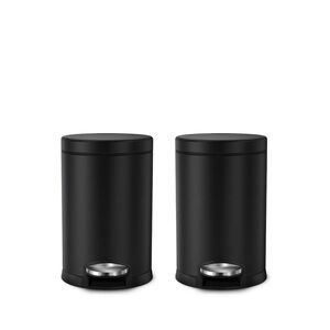 Simplehuman 4.5L round step can, 2-pack - 4.5L / matte black